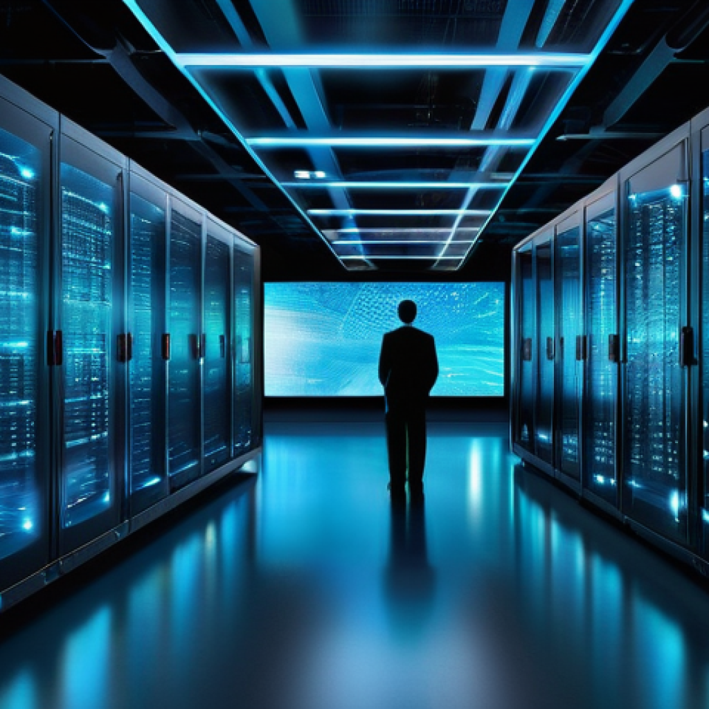 양자광학의 산업적 활용 - **Prompt:** "A futuristic, secure data center interior. Sleek, glowing quantum optical fibers crissc...