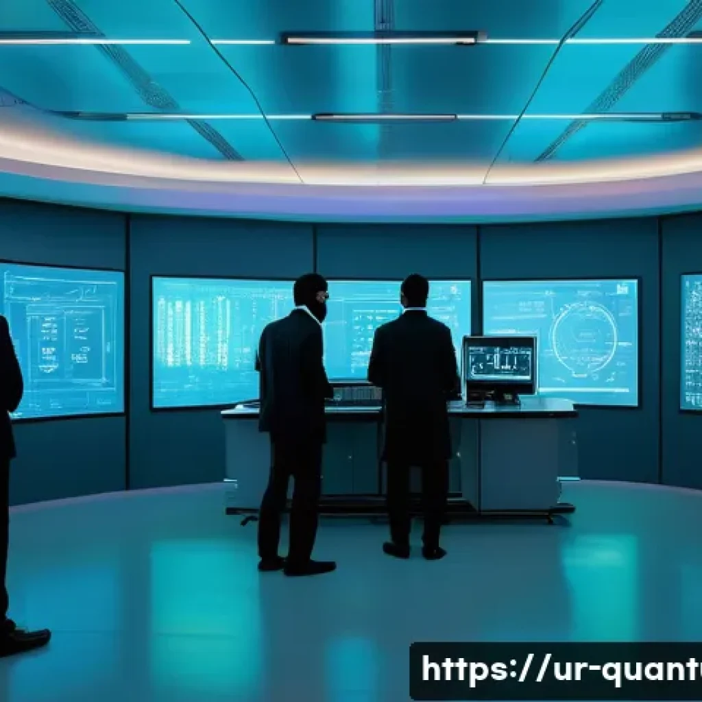 양자암호화의 발전 - A futuristic quantum cryptography laboratory set in a modern Pakistani research institute, featuring...
