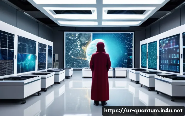 양자컴퓨터와 기후변화 연구 - A detailed futuristic climate research laboratory scene in Pakistan, featuring scientists analyzing ...