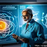Home 20 양자화학과 화학 반응 - A highly detailed scientific illustration of atomic and molecular interactions at the quantum level,...