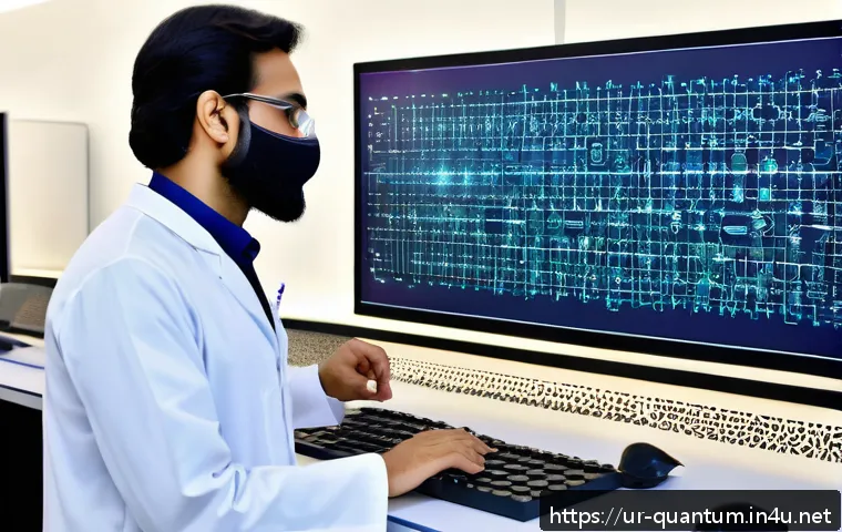 양자컴퓨팅과 인공지능 AI 결합 - A futuristic quantum computing laboratory in Karachi, Pakistan, showcasing advanced quantum computer...