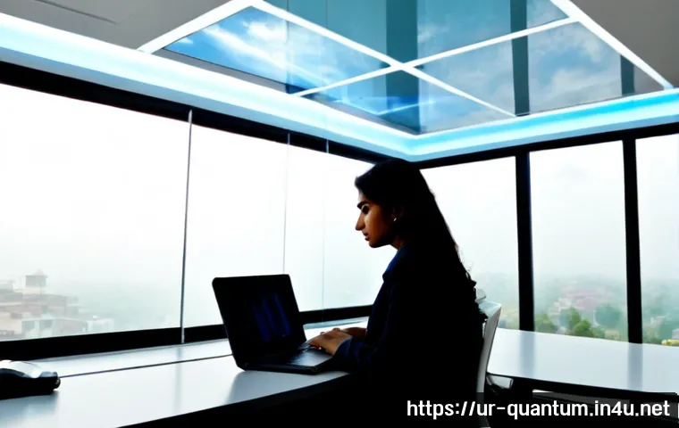 양자컴퓨터와 클라우드 서비스 - Photorealistic modern cloud computing workspace in Lahore, Pakistan, a Pakistani technology professi...